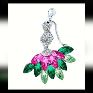 Elegant Crystal Mermaid Brooch